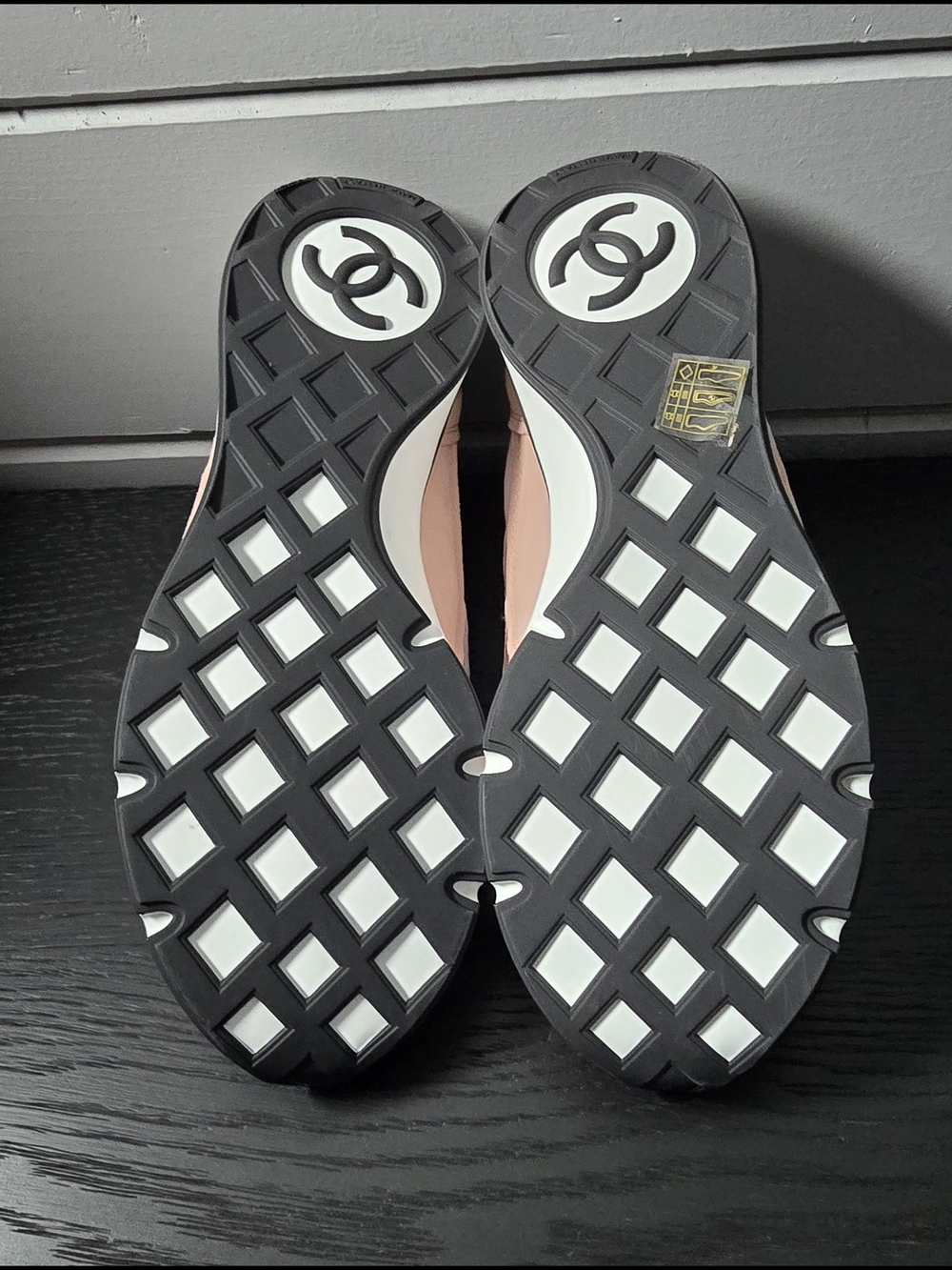 New Chanel Pink and Black Low-Top Sneakers with Dust Bags - Picture 6 of 7